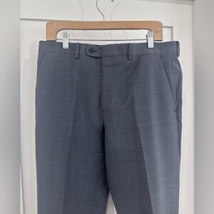 JOHN VARVATOS CHARCOAL GREY FLAT FRONT DRESS PANTS SZ 34 30L modern slim